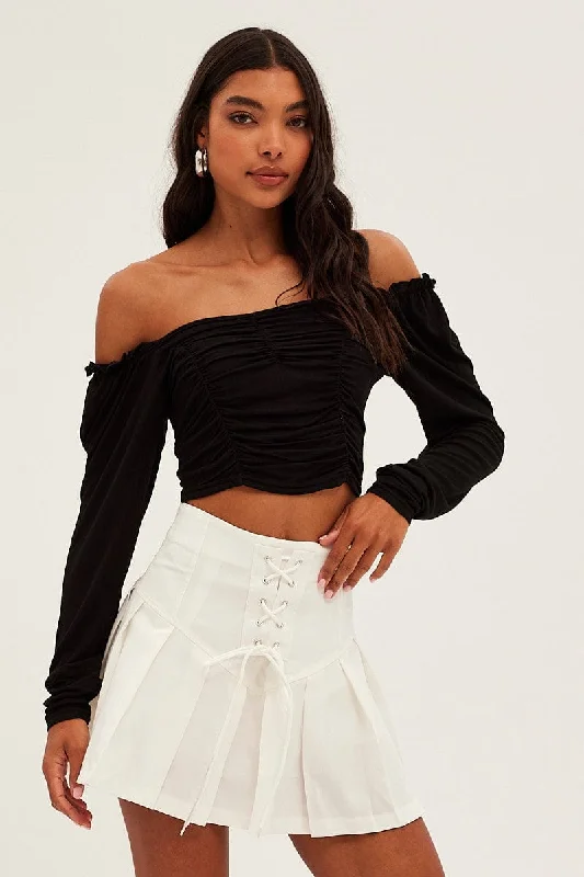 Black Crop Top Long Sleeve