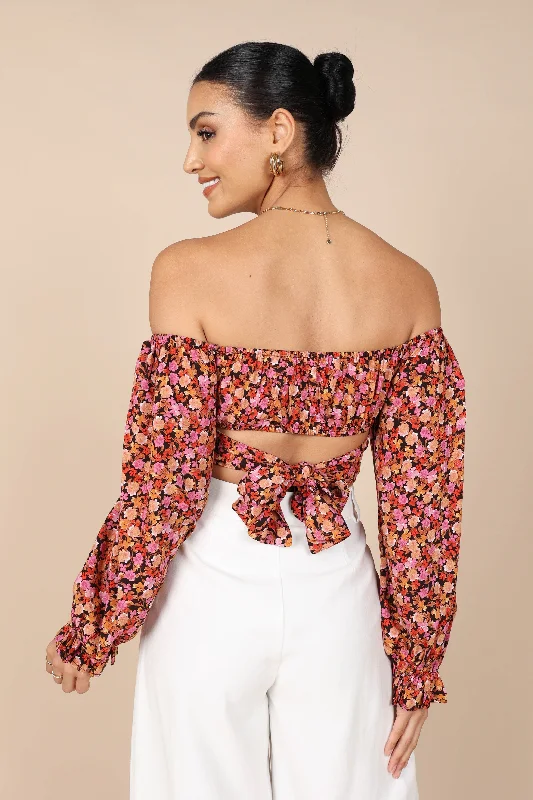 Jillian Cropped Top - Pink Floral