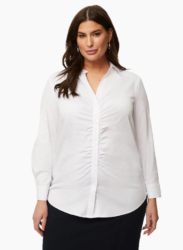 Pleated Detail Button Down Blouse