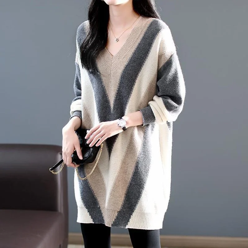 Apricot Shift Casual Knitted Sweater