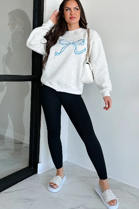 Forever The Cutest Embroidered Sweatshirt (Heather Grey)