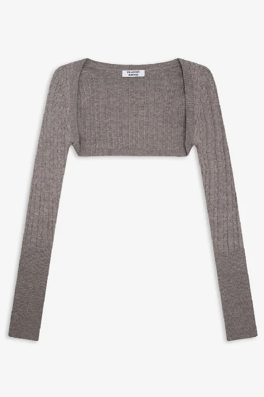 Greyson Cable Cloud Knit Shrug - Dark Pearl