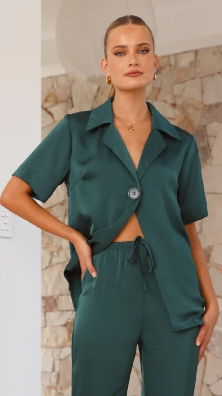 Imogen Button Shirt - Emerald