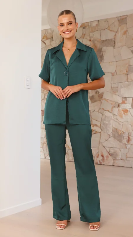 Imogen Button Shirt - Emerald