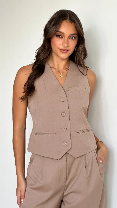 Leya Vest - Mocha