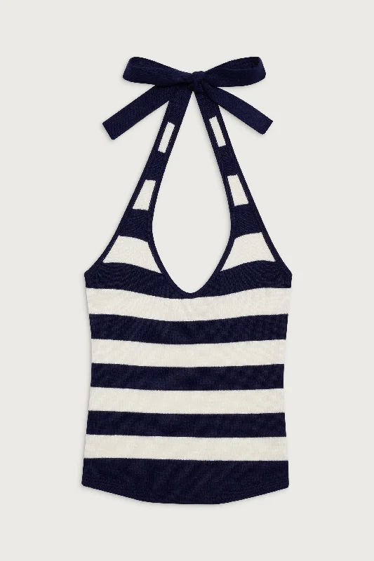 Marialla Knit Halter Top - Sea Stripe