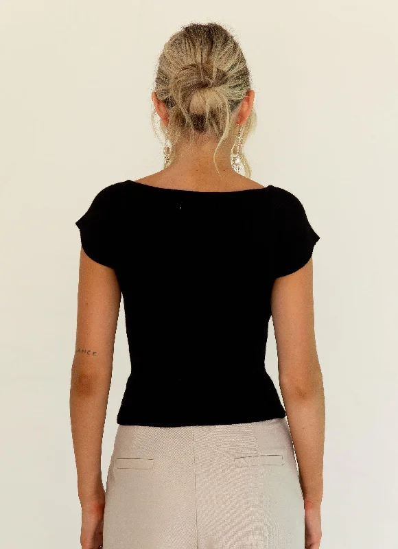 Nessy Knit Top - Black