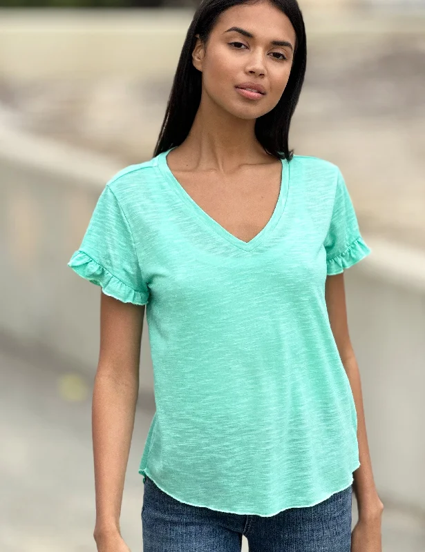 Ruffle V-Neck Tee