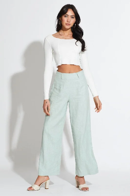 White Crop Top Long Sleeve