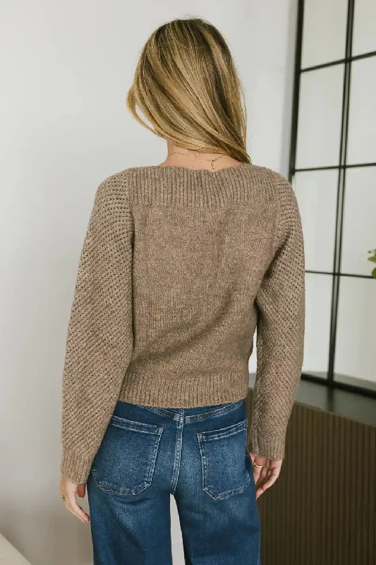 Cora Knit Sweater in Mocha