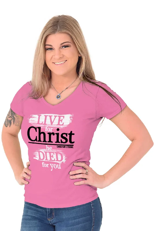 Live for Christ Junior Fit V-Neck T-Shirt