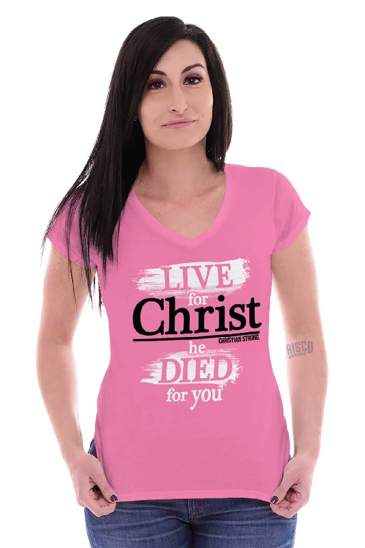 Live for Christ Junior Fit V-Neck T-Shirt