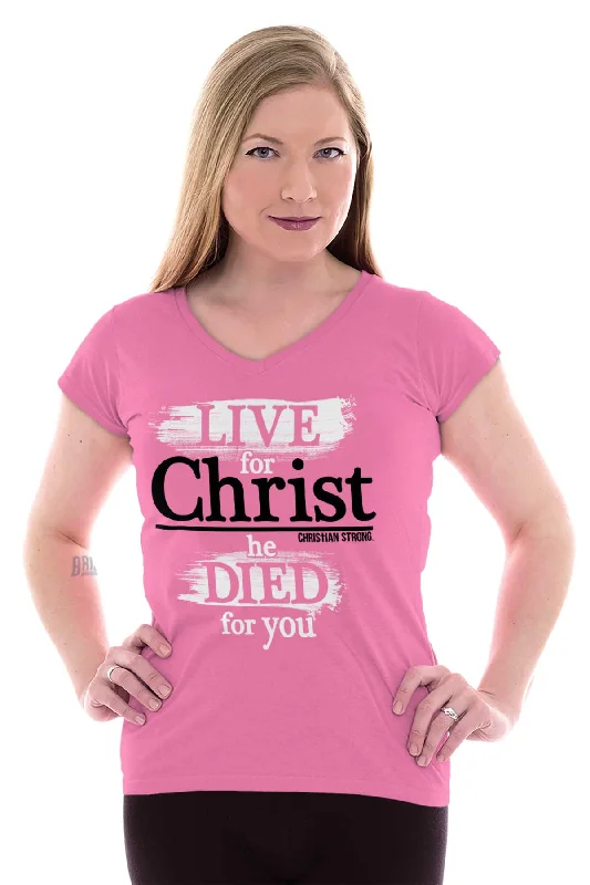 Live for Christ Junior Fit V-Neck T-Shirt