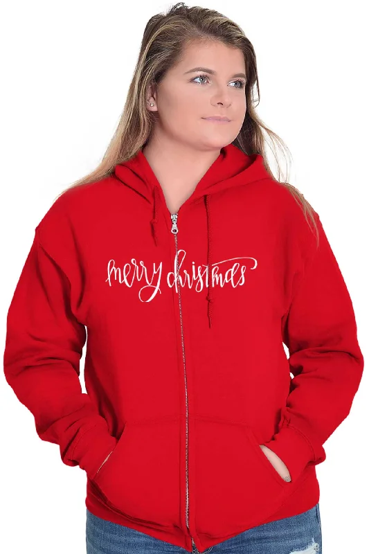 Merry Christmas Zip Hoodie