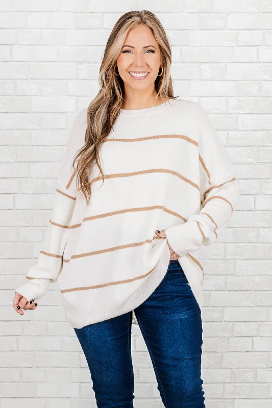 Slumber Party Sweater, Ivory-Taupe