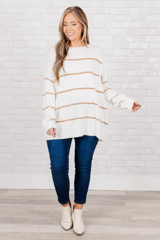 Slumber Party Sweater, Ivory-Taupe