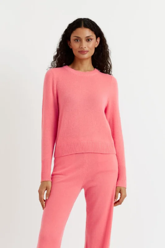 Coral Cashmere Cropped Sweater