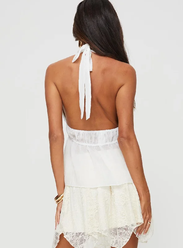 Denham Halter Top White