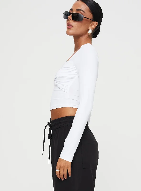 Dunford Long Sleeve Top White