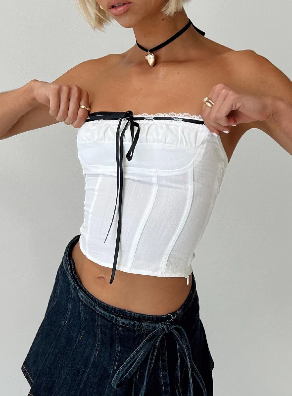 Elkin Strapless Top White