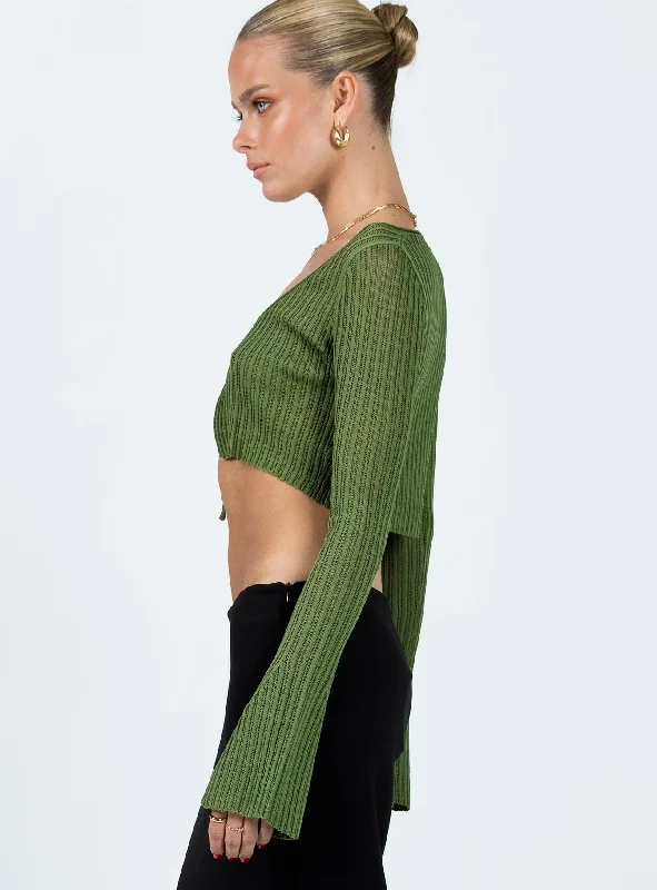 Eydie Long Sleeve Top Khaki