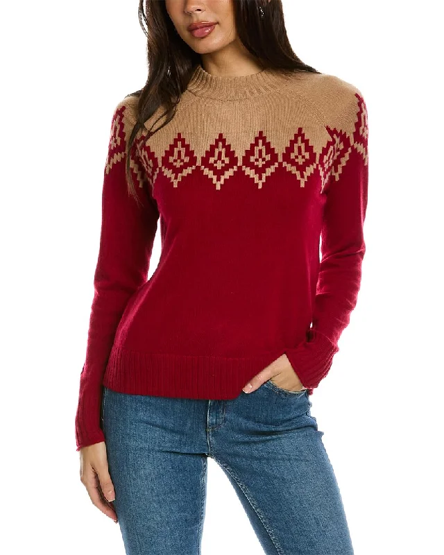 Hannah Rose Diamond Peak Fairisle Wool & Cashmere-Blend Sweater