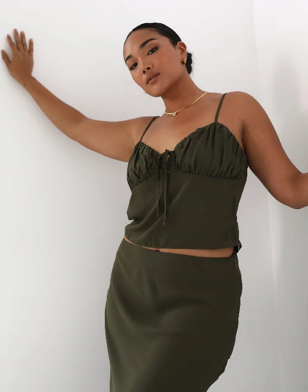 Isla Crop Top (Burnt Olive)