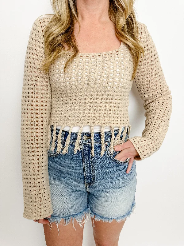 Isla Fringe Hem Sweater Top