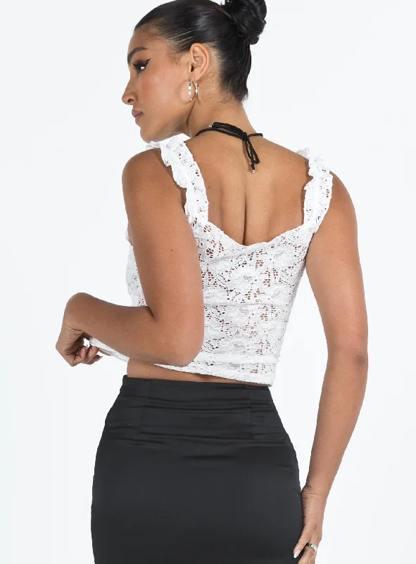 Kaufman Lace Top White