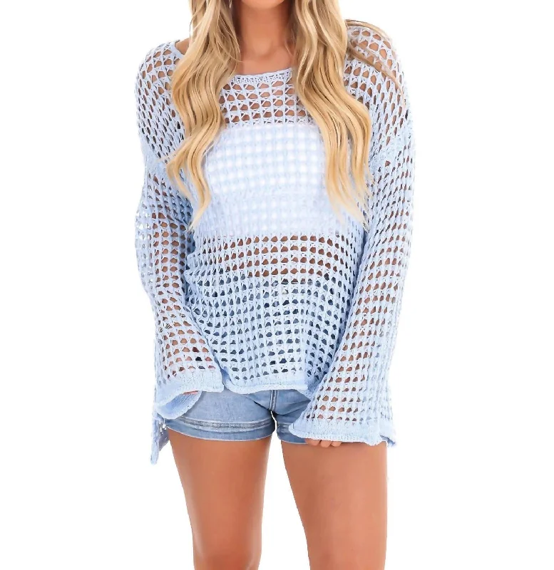 Keep Hope Crochet Top In Clear Sky