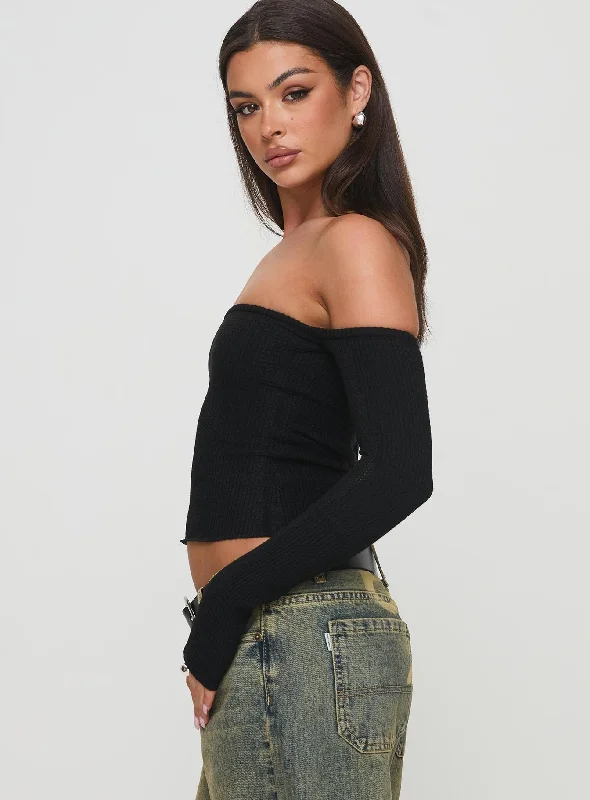 Laroche Off Shoulder Top Black