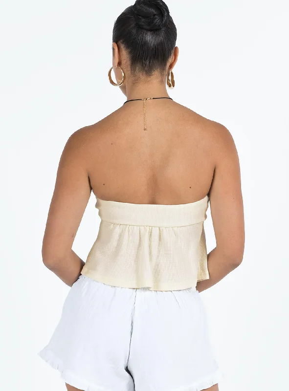 Lyliana Strapless Top Cream