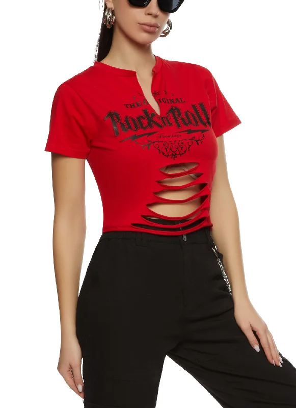 Laser Cut Rock N Roll Graphic Tee