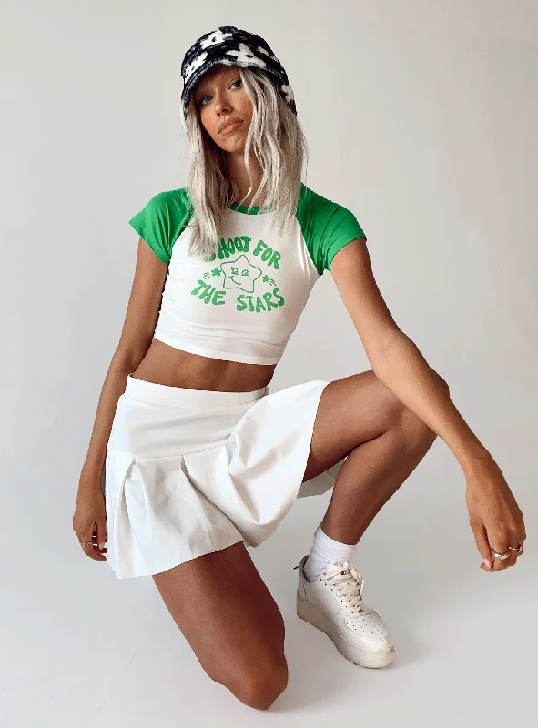 Shoot For The Stars Tee White / Green