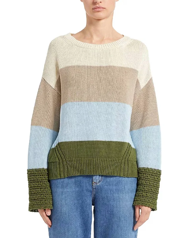 Silvana Sweater In Cream/beige/blue/green