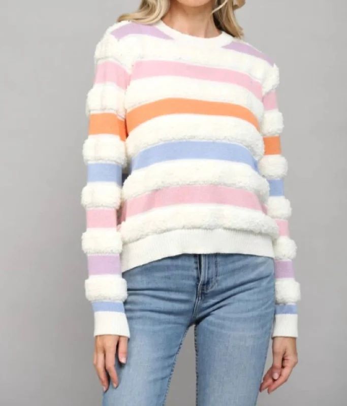 Stripe Loop Knit Sweater In Multi