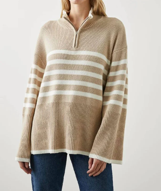 Tessa Sweater In Sand Stripe