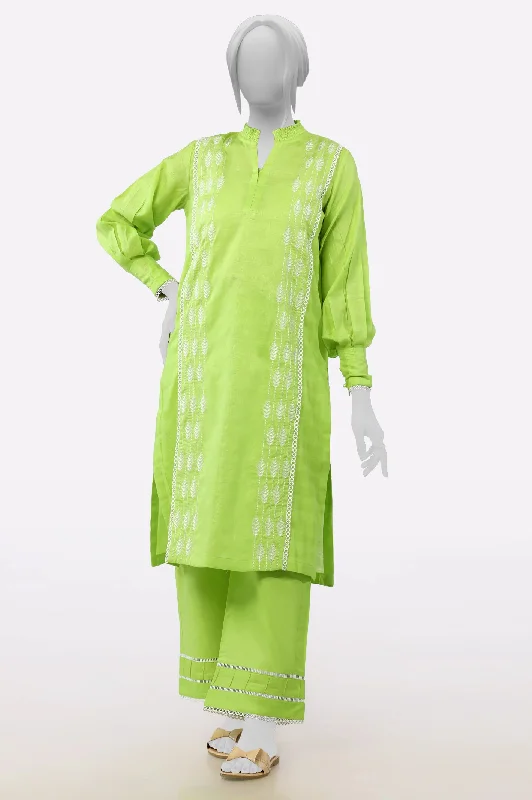 Green Embroidered 2PC