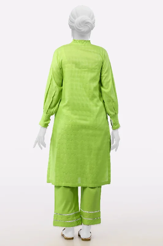 Green Embroidered 2PC