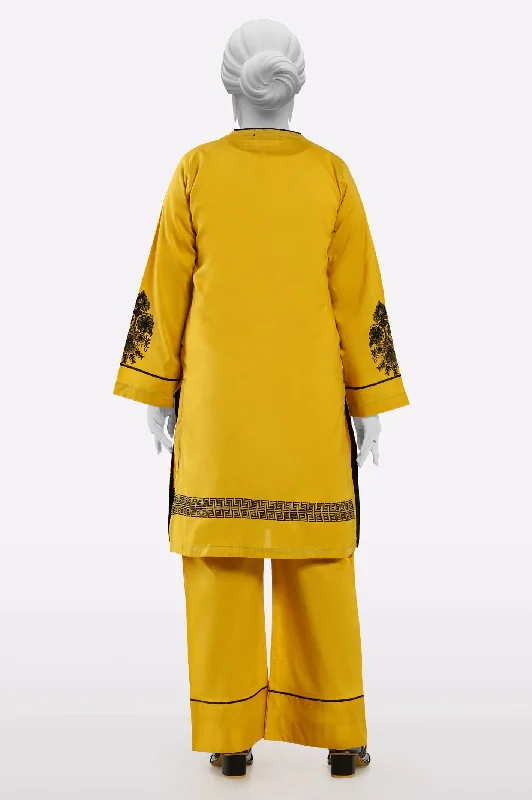 Mustard Embroidered 2PC