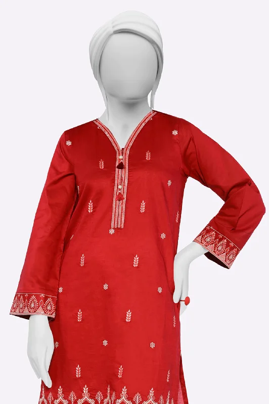 Red Embroidered 2PC