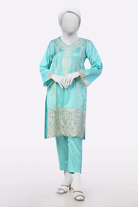 Sea Green Embroidered 2PC