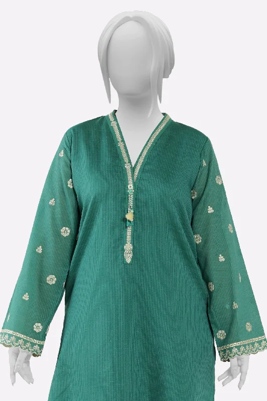 Green Embroidered 2PC