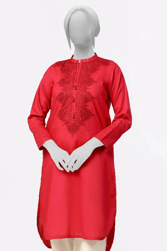 Maroon Embroidered Kurti