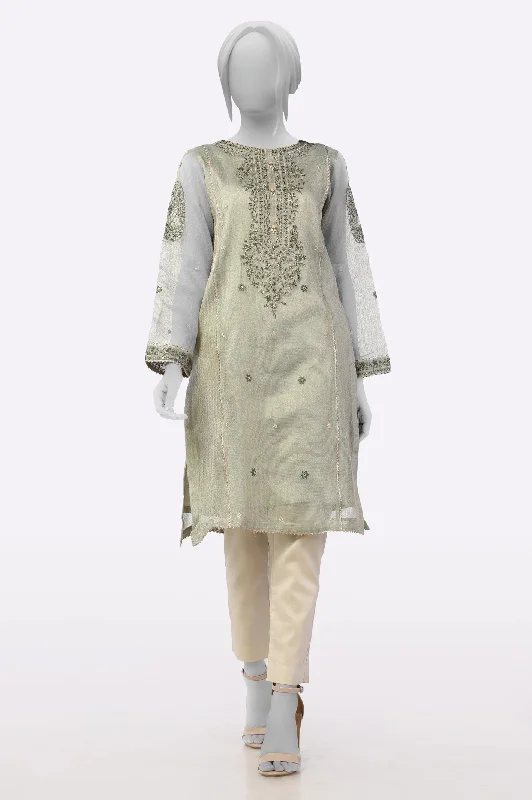 Beige Embroidered Kurti