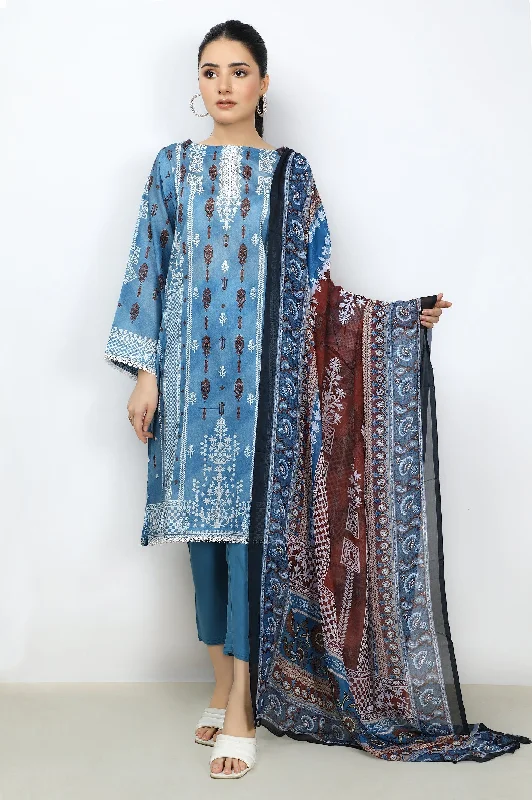 Blue Printed 3PC