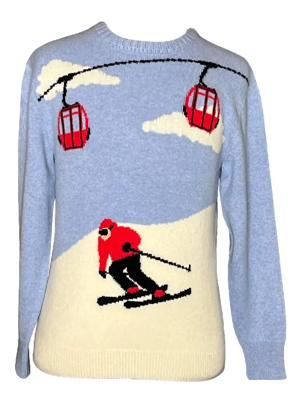 Women's Cable Car Crew Sweater In Blue