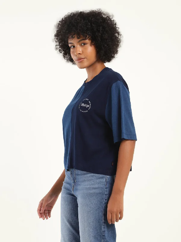 Women's Colorblock Round Neck T-Shirt