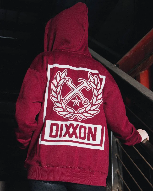 Women's Gray Box Crest Zip Up - Maroon