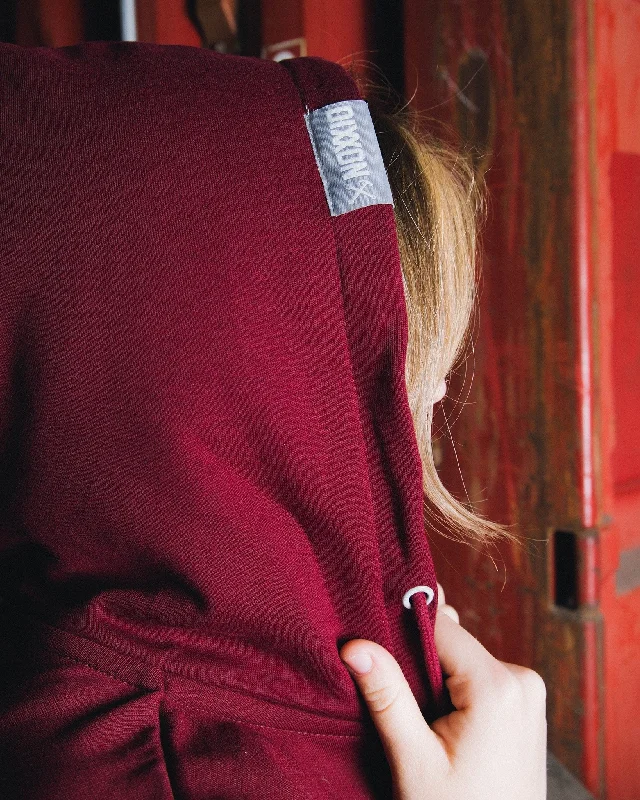 Women's Gray Box Crest Zip Up - Maroon